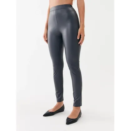 Zdjęcie Max Mara Leisure Spodnie z imitacji skóry Zefir 23378601 Szary Slim Fit