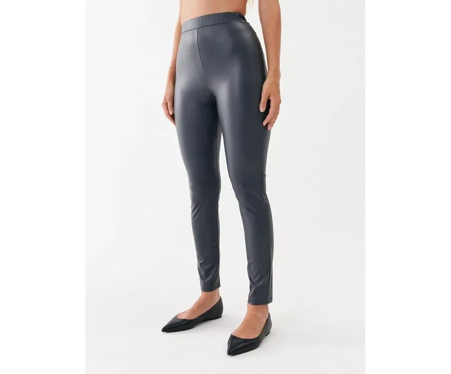 obrazek 1 Max Mara Leisure Spodnie z imitacji skóry Zefir 23378601 Szary Slim Fit