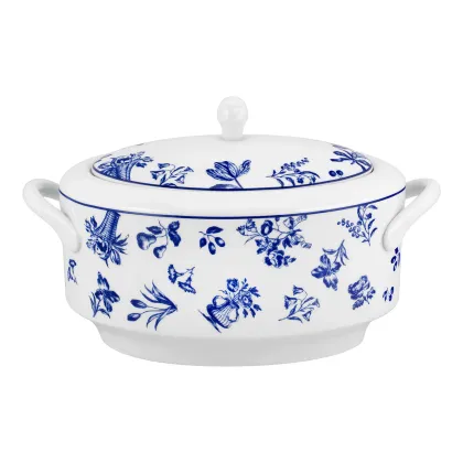 Zdjęcie Stylowa porcelanowa waza z kolekcji Chintz Azul z błękitnym motywem roślinnym - Vista Alegre