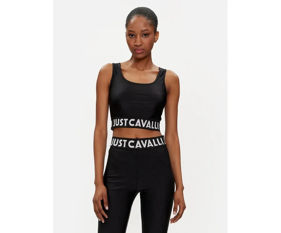 obrazek 1 Just Cavalli Top 76PAM204 Czarny Slim Fit