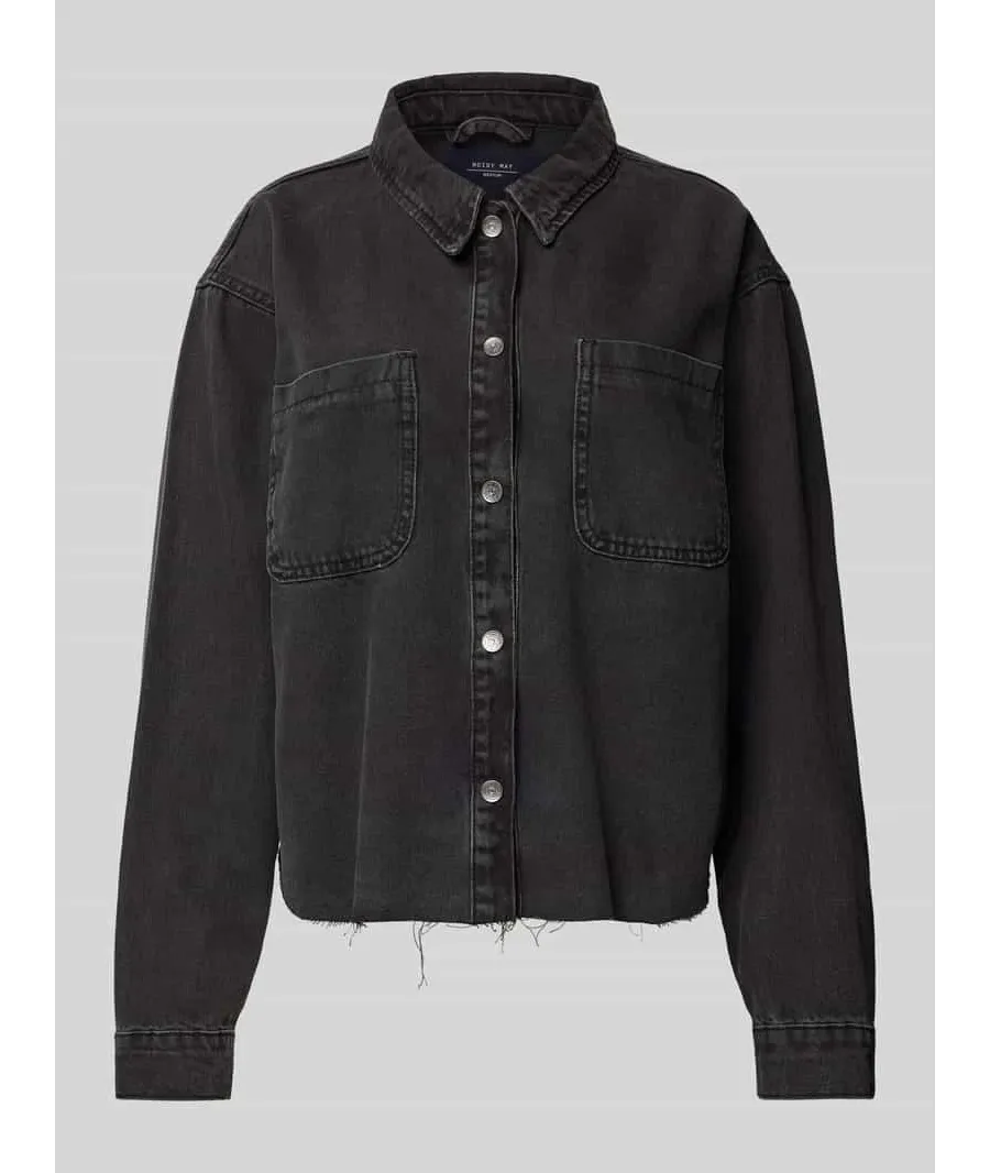 obrazek 1 Bluzka jeansowa o kroju regular fit z wykładanym kołnierzem model ‘ALVA’