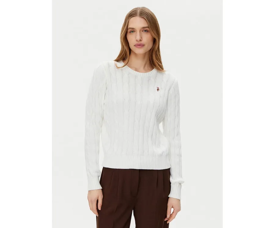 obrazek 1 U.S. Polo Assn. Sweter WUP0398 Biały Regular Fit