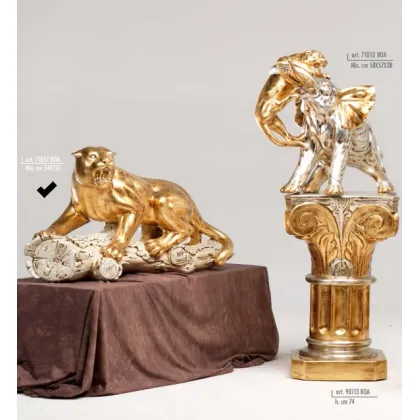 Picture Avant-garde figure - a golden leopard on a trunk - Valle d'oro Patchi