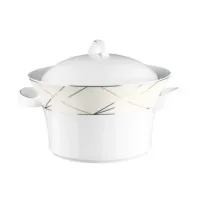 Picture A beautiful modern vase with a lid decorated with a unique pattern - Tettau