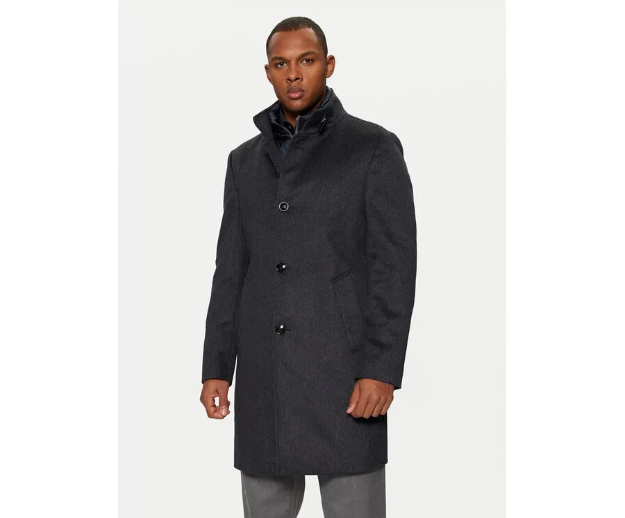 obrazek 1 Baldessarini Płaszcz wełniany Harrison B0 18727.1108 Granatowy Regular Fit