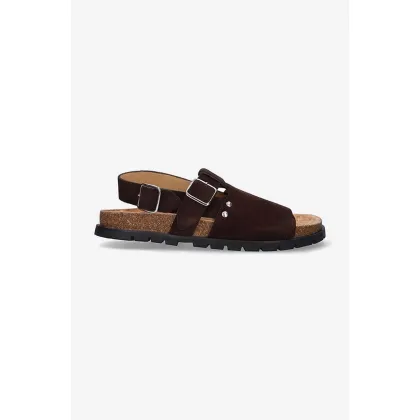 Zdjęcie A.P.C. sandały zamszowe . Sandales Noe damskie kolor brązowy PXBAH.F51056-MARRON