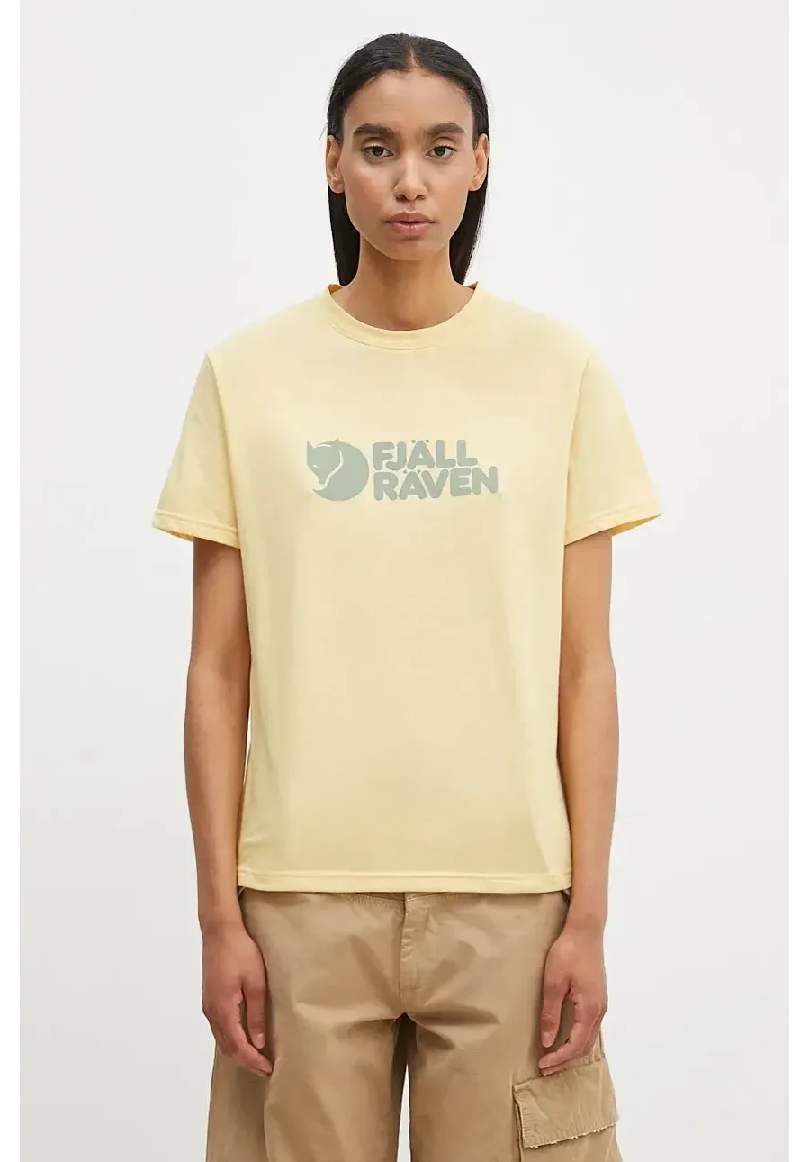 obrazek 1 Fjallraven t-shirt Fjallraven Logo Tee kolor żółty z nadrukiem F87146.133-133
