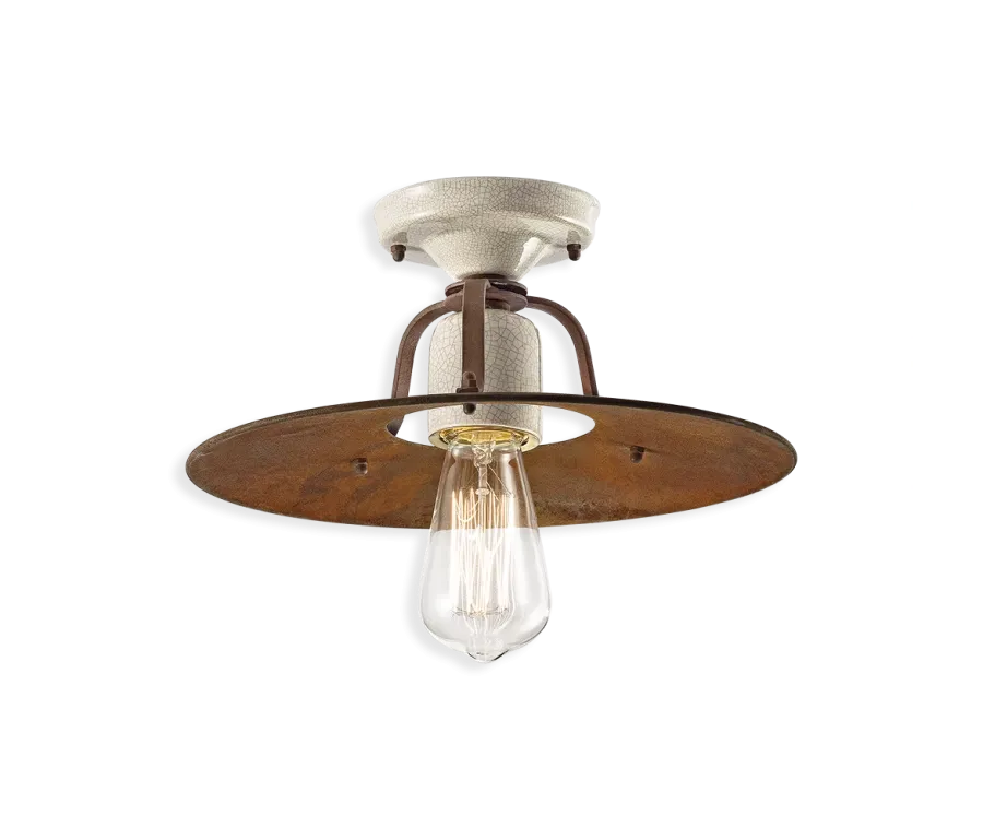 obrazek 1 Wyjątkowa włoska lampa sufitowa-plafoniera w stylu retro