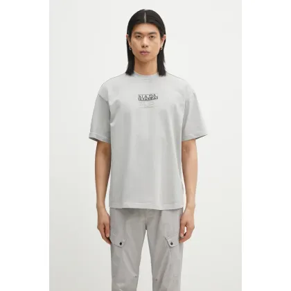 Zdjęcie Napapijri t-shirt bawełniany S-Cortona męski kolor szary z nadrukiem NP0A4ILQH621