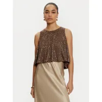 Zdjęcie ViCOLO Bluzka TS0351 Brązowy Regular Fit