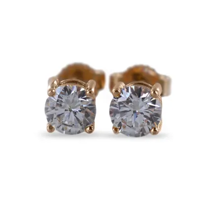 Zdjęcie Eleganckie kolczyki z różowego złota z cyrkonią