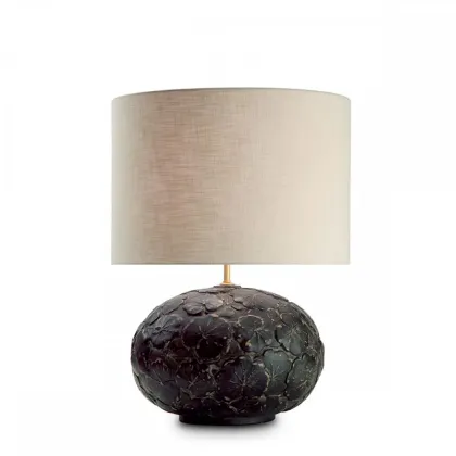 Zdjęcie Niska owalna ceramiczna lampa stołowa H.25xL.36xP.36 cm
