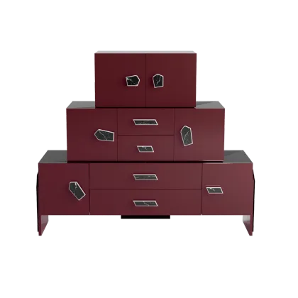 Picture Beautiful, stylish ruby-colored chest of drawers