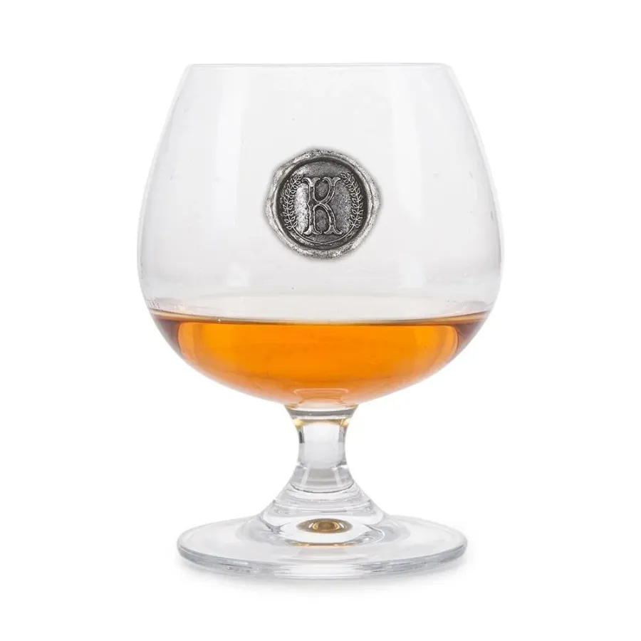 obrazek 1 Prezent dla niego lub dla niej - kieliszek do brandy z monogramem ze stylizowaną literą „K”