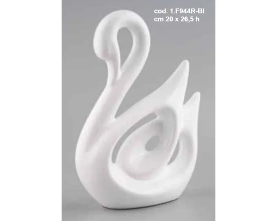 obrazek 1 Biała figura ozdobna w kszałcie łabędzia - ArtBe