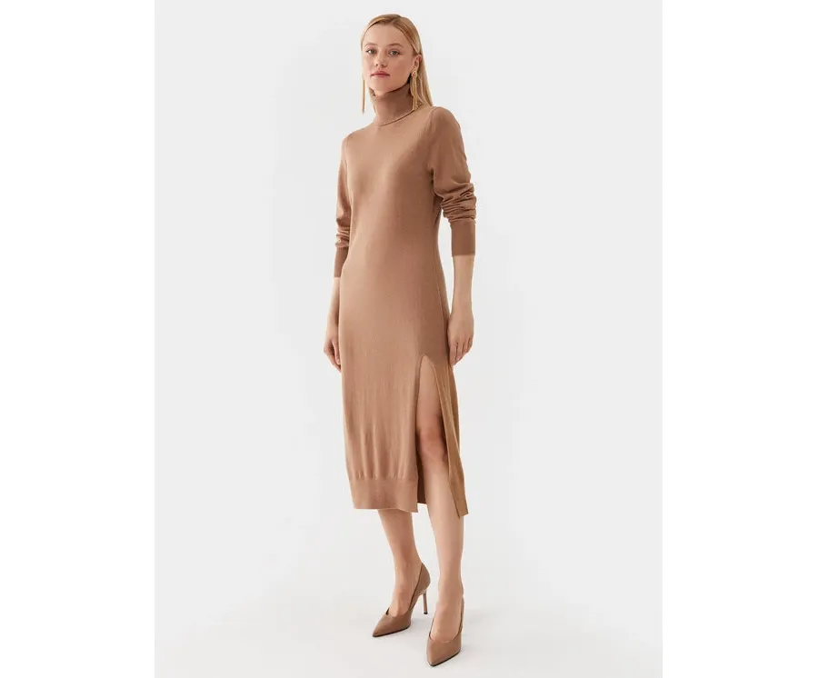 obrazek 1 MICHAEL Michael Kors Sukienka dzianinowa MU2813ECSN Beżowy Regular Fit