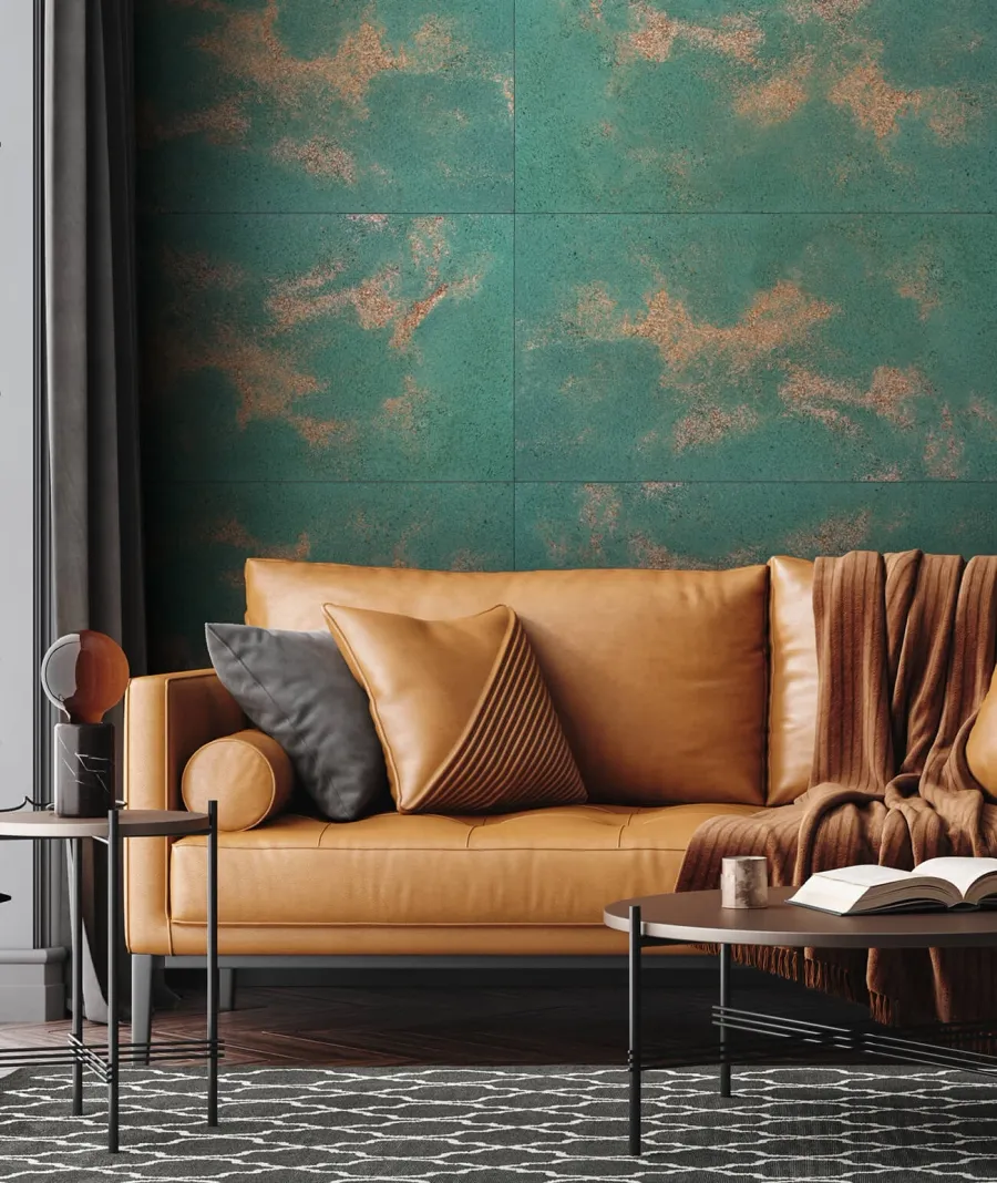 obrazek 1 100x50 cm DS - (zielony złote kruszywo) - płyta beton architektoniczny ultralekka
