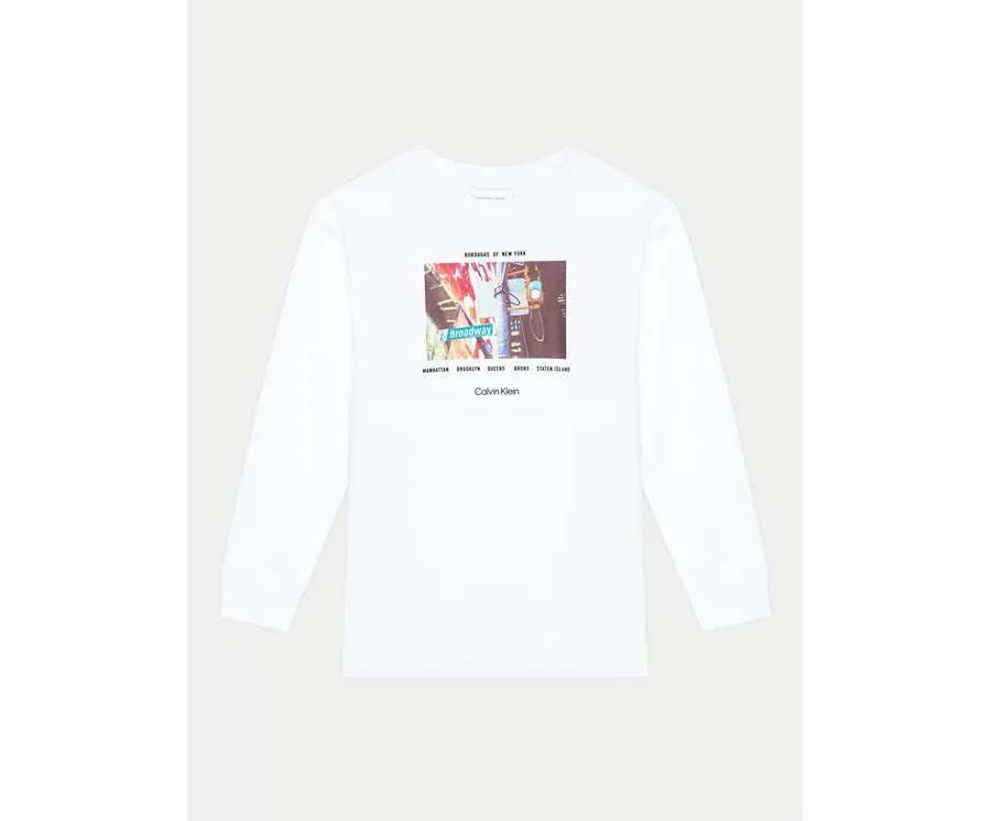 obrazek 1 Calvin Klein Jeans Bluzka City Photo IB0IB02400 Biały Regular Fit