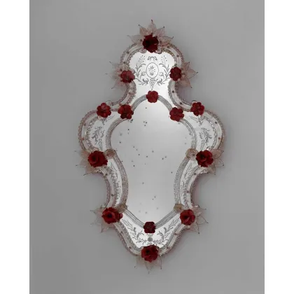 Zdjęcie Stylowe lustro w stylu weneckim z wyjątkowego szkła Murano