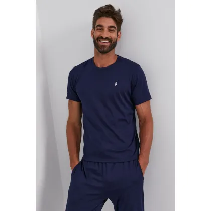 Zdjęcie Polo Ralph Lauren T-shirt bawełniany 714844756002 kolor granatowy gładki