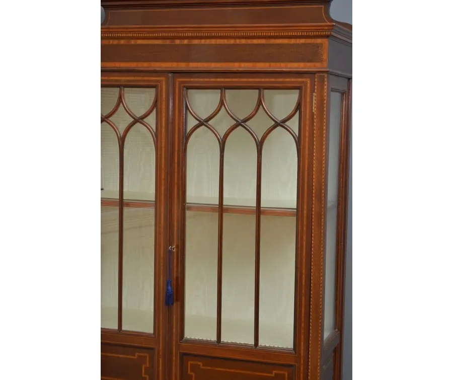 obrazek 4 Elegancka edwardiańska inkrustowana serwantka/witryna z mahoniu - antyk