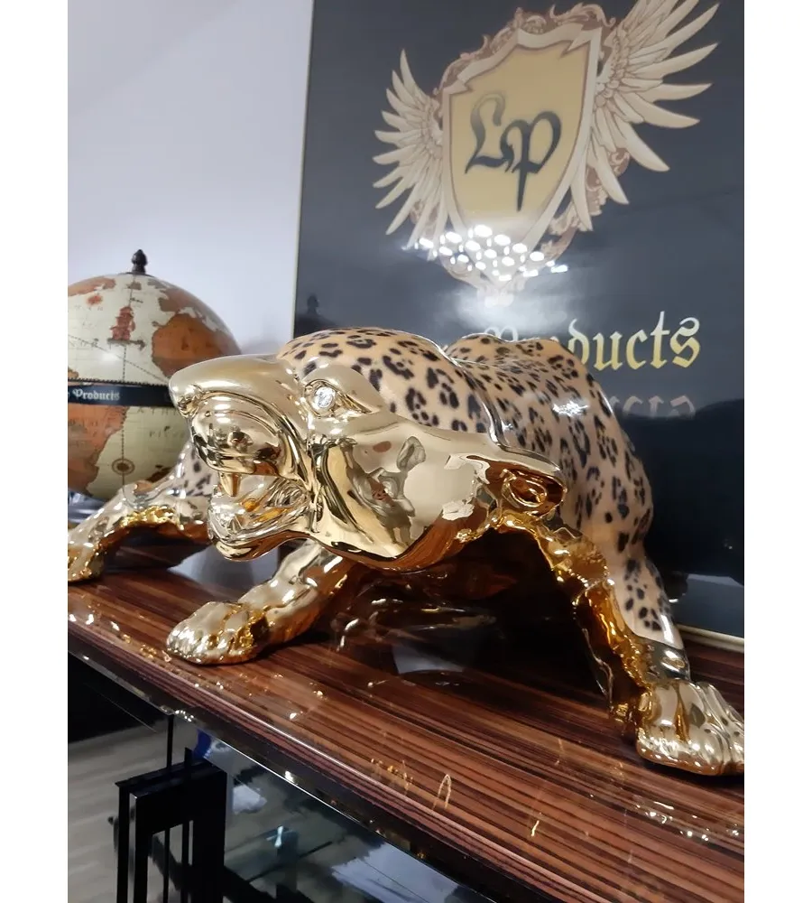 obrazek 5 Dekoracja do salonu - przepiękny złoty leopard