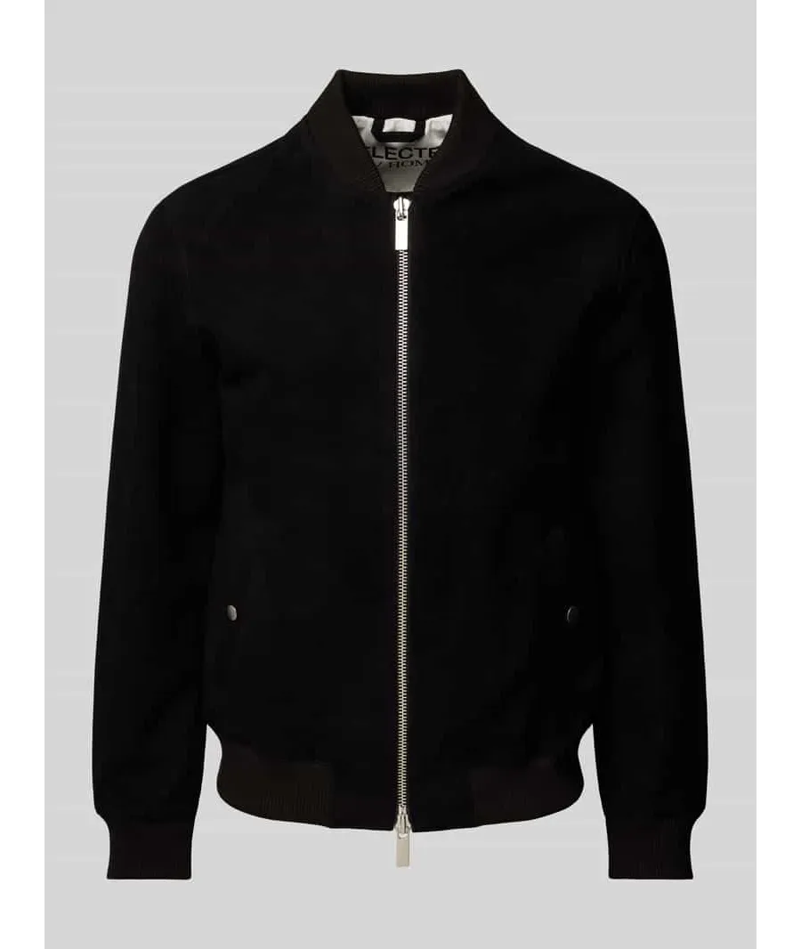 obrazek 1 Bomberka o kroju regular fit z naturalnej skóry koziej model ‘ARCHIVE’