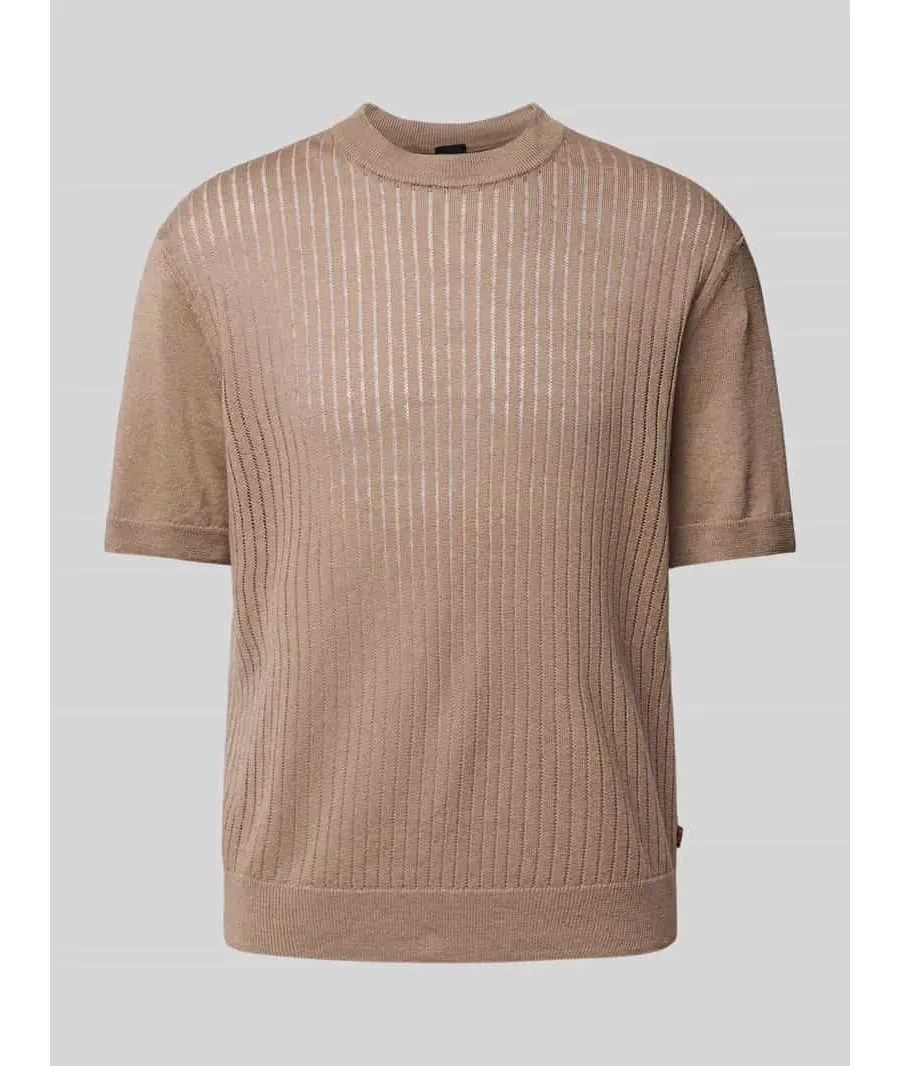 obrazek 1 T-shirt o kroju oversized z mieszanki lnu model ‘Ajordino’