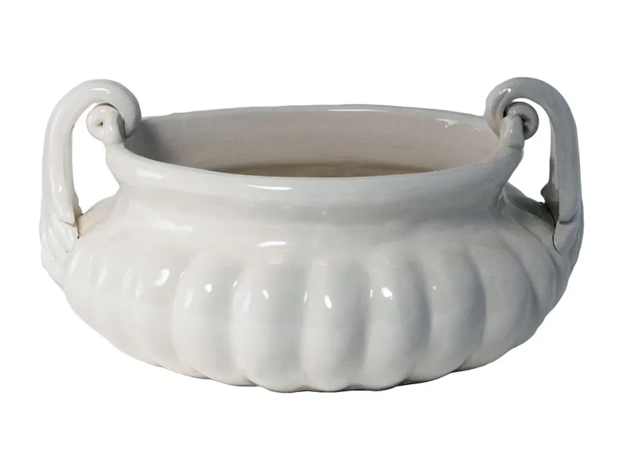obrazek 1 Luksusowa mała ceramiczna biała doniczka 38 cm - Virginia Casa