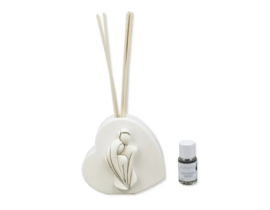 obrazek 1 Dyfuzor o kształcie serca z parą oraz perfumy czarna orchidea 15 ml