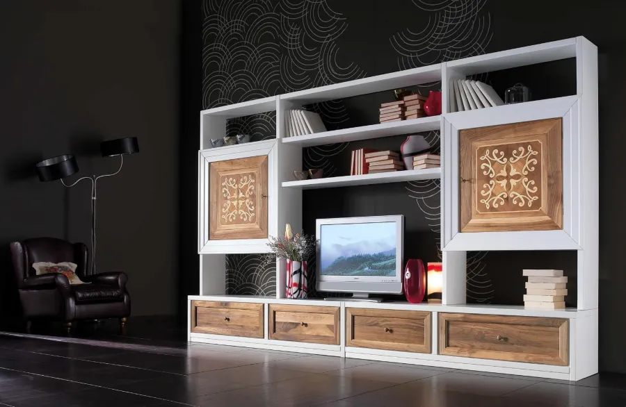 picture 1 Italian classic white lacquered bookcase for unique interiors - Cantiero
