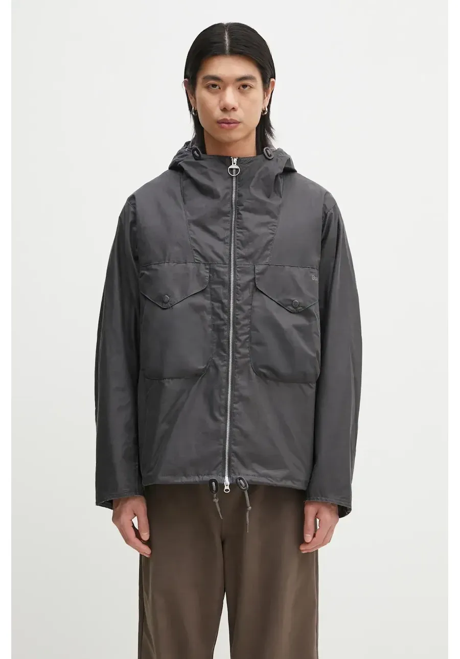 obrazek 1 Barbour kurtka Barbour Utility Sapper Wax Jacket kolor szary przejściowa MWX2445