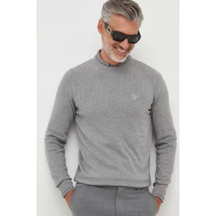 Zdjęcie Barbour sweter bawełniany Essentials kolor szary lekki MKN0932