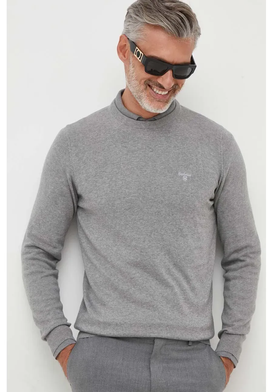 obrazek 1 Barbour sweter bawełniany Essentials kolor szary lekki MKN0932