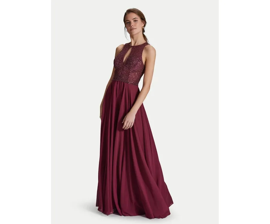 obrazek 1 Hey Kyla Sukienka wieczorowa 5AI053HK Bordowy Regular Fit