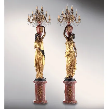 Zdjęcie Luksusowe duże stojące rzeźby z oświetleniem 2 sztuki - Fonderia Artistica Ruocco