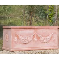 Picture Oblong decorative terracotta flower pot for the garden - Fornace Masini