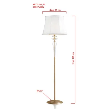Picture Floor lamp made of transparent Murano glass with a light ivory shade - Il Paralume Marina