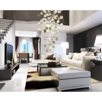 Zdjęcie Fantastyczna włoska szklana lampa sufitowa do salonu - szkło murano najwyższej jakości