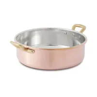 Picture Saucepan with 2 handles, smooth galvanized copper ø 20 cm - Cu Artigiana