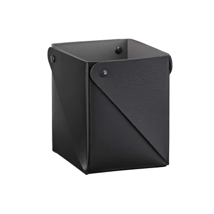 Zdjęcie Wyjątkowy skórzany pojemnik na przybory biurowe 8х8хH10,5 cm