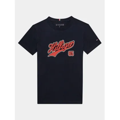 Zdjęcie Tommy Hilfiger T-Shirt Hilfiger Script Tee S/S KB0KB08679 Niebieski Regular Fit