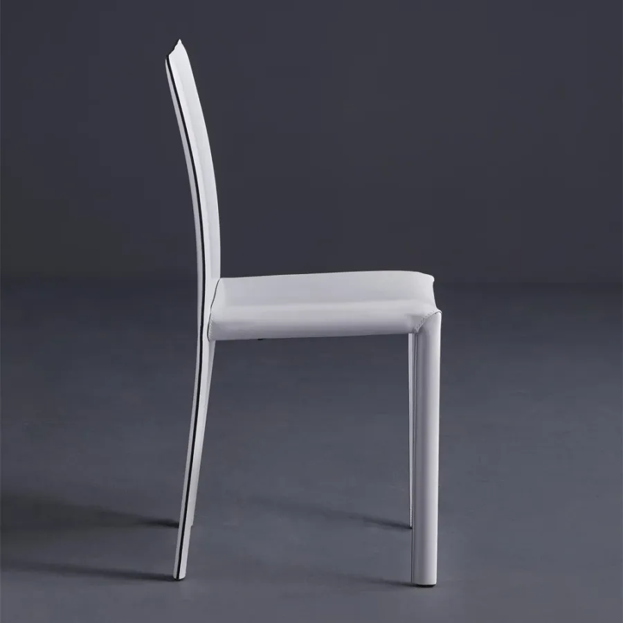 obrazek 3 Minimalistyczne krzesło ze stalową ramą, tapicerowane skórą - Dress - Colico