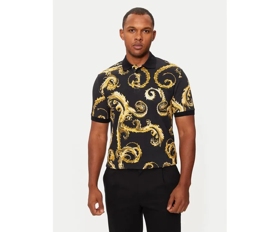 obrazek 1 Versace Jeans Couture Polo 77GAG6S0 Czarny Regular Fit
