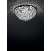 Picture Prestigious ceiling lamp with a chrome frame and crystals