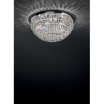 Zdjęcie Prestiżowa lampa sufitowa z chromowaną ramą i kryształami