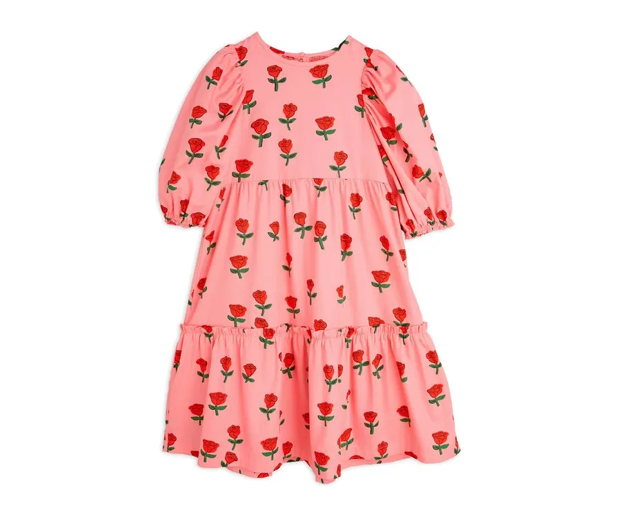 obrazek 1 MINI RODINI Sukienka codzienna Roses 2515010528 Różowy Regular Fit
