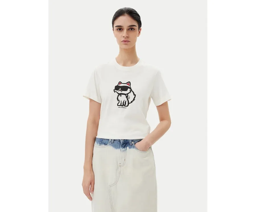 obrazek 1 KARL LAGERFELD T-Shirt A1W17128 Écru Regular Fit