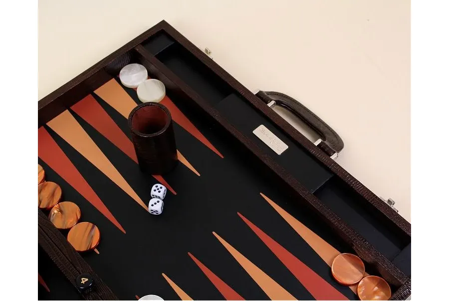 obrazek 3 Gra planszowa Backgammon w drewnianej walizce