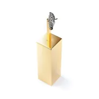 Picture Beautiful toilet brush with 24K gold base and cast enameled brass zebra - Il Paralume Marina